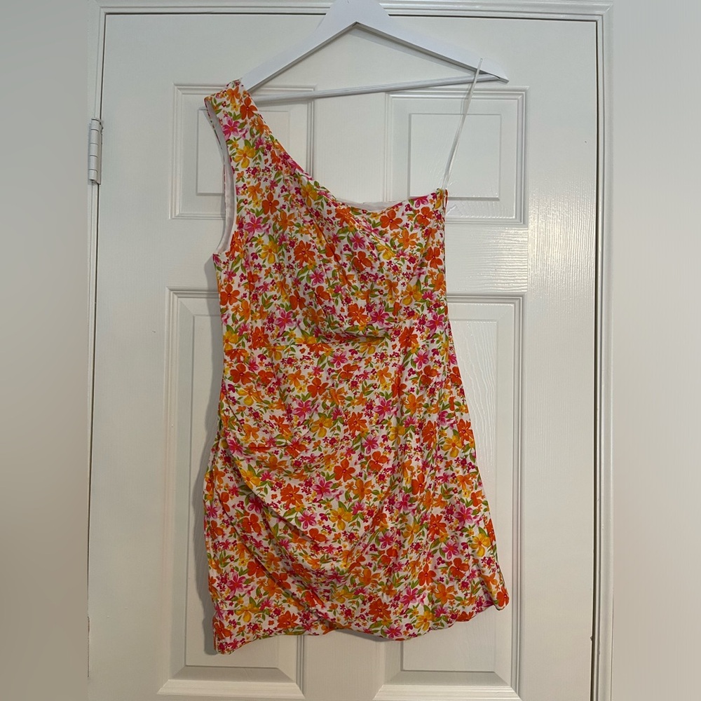Do+be One Shoulder Floral Mini Dress - Sz M -NWT